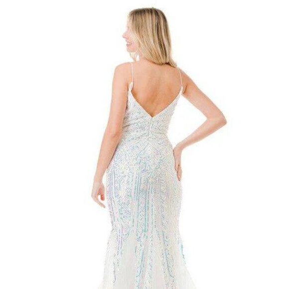 New Mermaid Prom Dress w/ V-neckline & Dazzling Sequins Embroidery TC L2816J - Picture 6 of 8